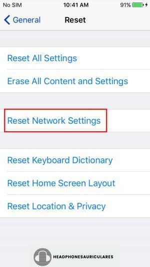 Cómo restablecer la configuración de red de iOS