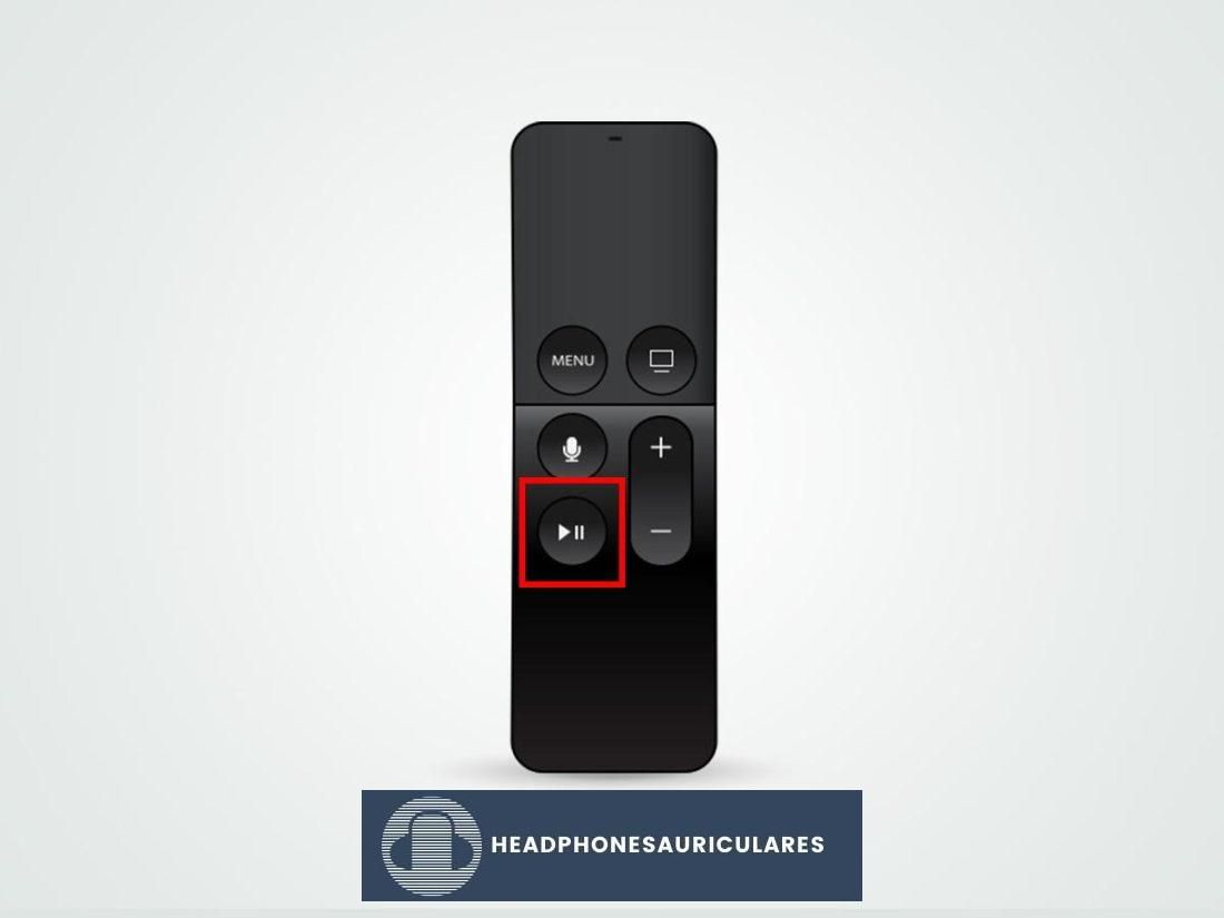 Botón Reproducir/Pausar en el control remoto de Apple TV