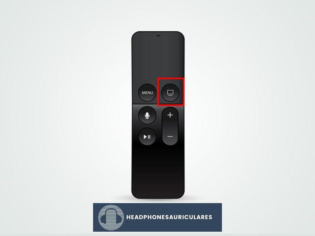 Botón de inicio en el control remoto de Apple TV