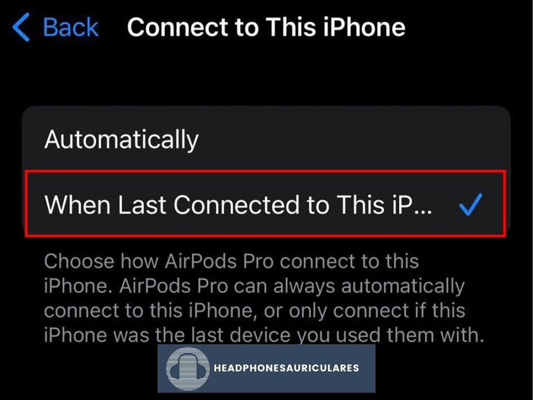 Haga clic en Cuando se conectó por última vez a este iPhone