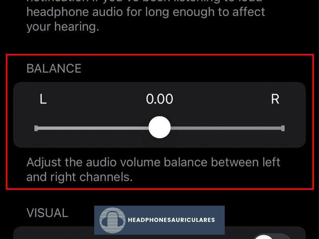 Ajuste del balance de sonido en iOS