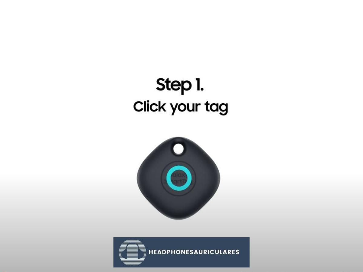 Presione el botón verde circular para agregar su SmartTag en su dispositivo.  (YouTube/Samsung) https://www.youtube.com/watch?v=1XOlk17ZnVk