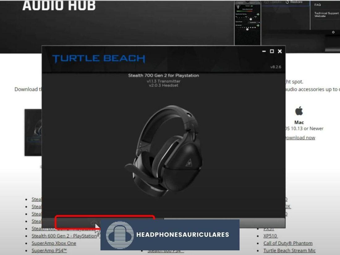Actualización de los auriculares Turtle Beach en la PC (De: Youtube/YourSixStudios)