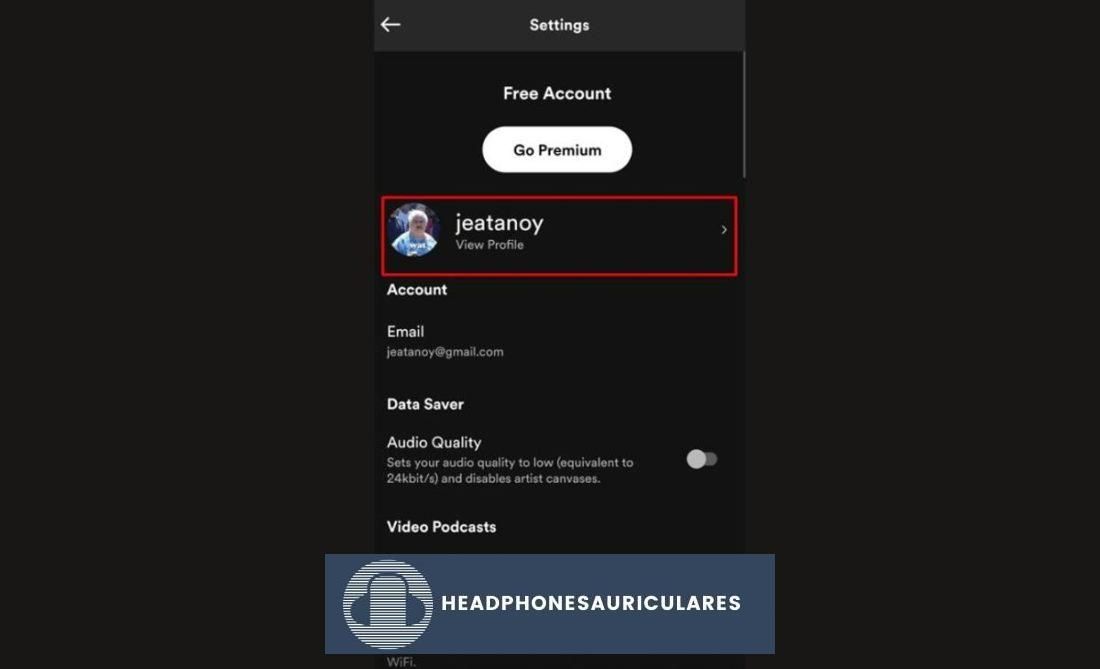 Cómo cambiar el nombre para mostrar de Spotify en el móvil: toque el perfil