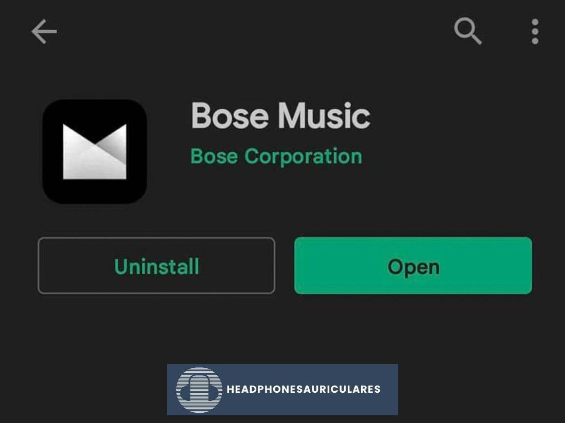 Instalación de la aplicación de música Bose