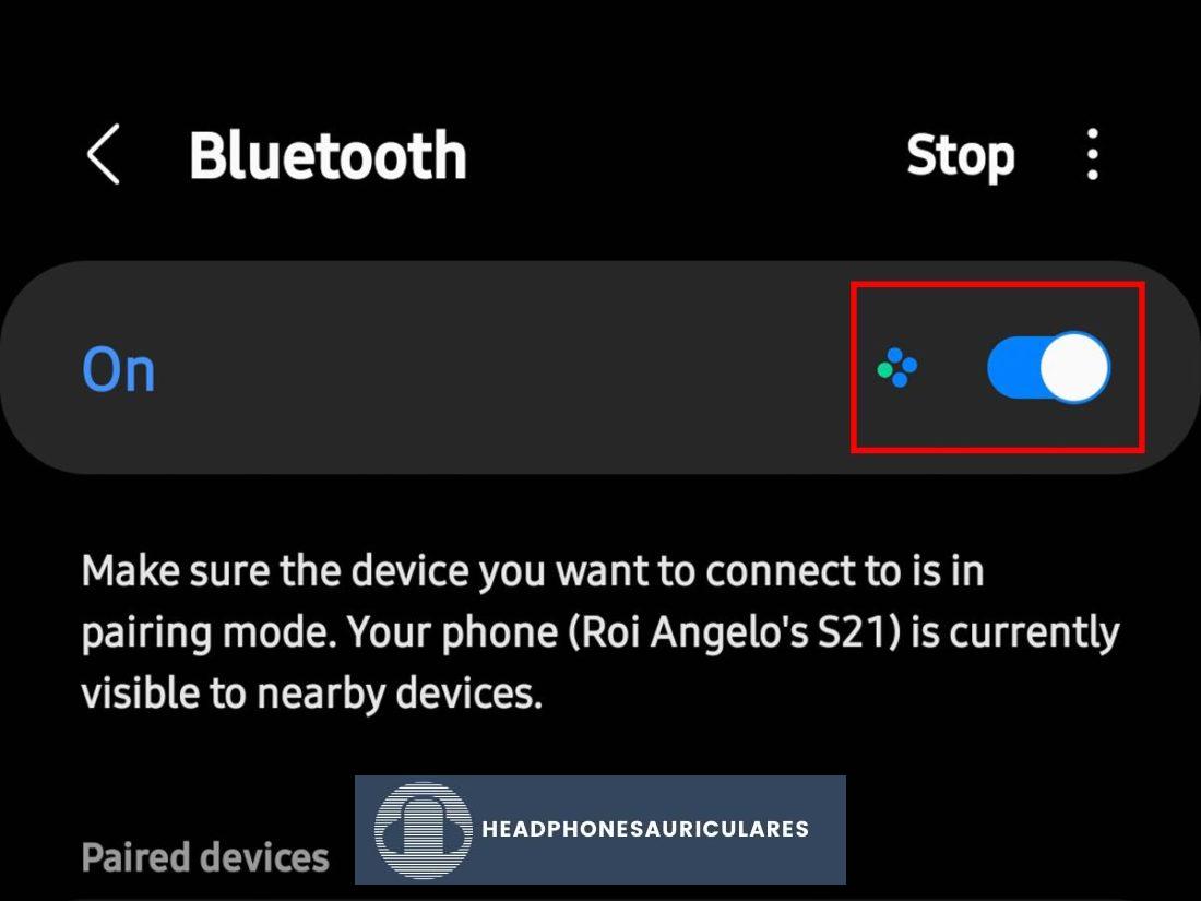Reinicio de Android Bluetooth