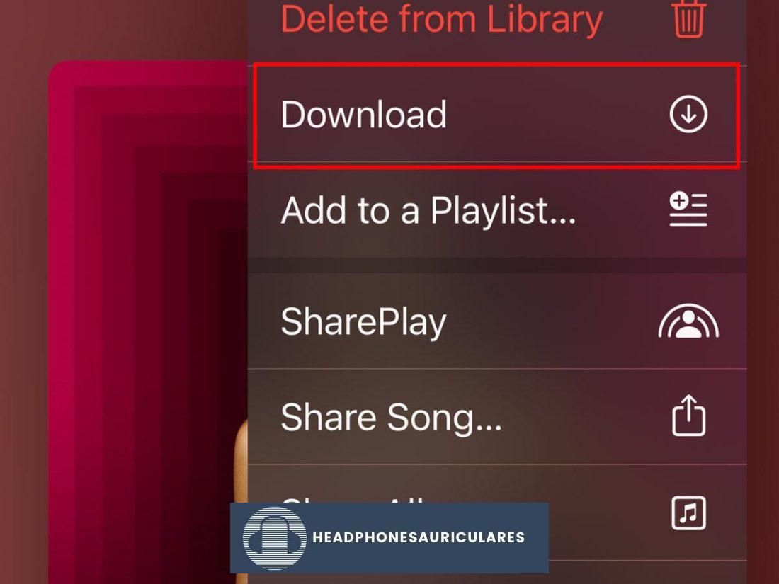 Descarga de canciones en Apple Music en iPhone