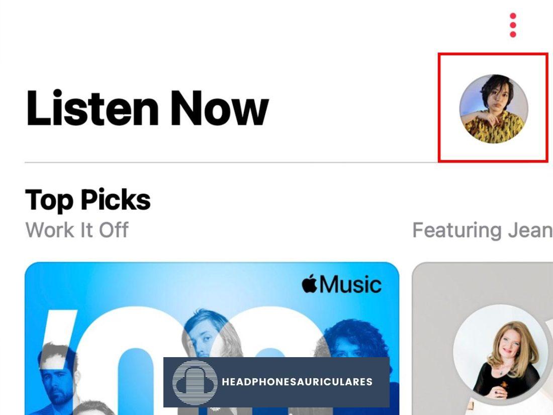 Ir al perfil de Apple Music en Android