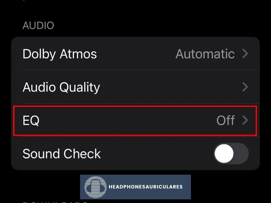 Acceder a Apple Music Equalizer en iOS