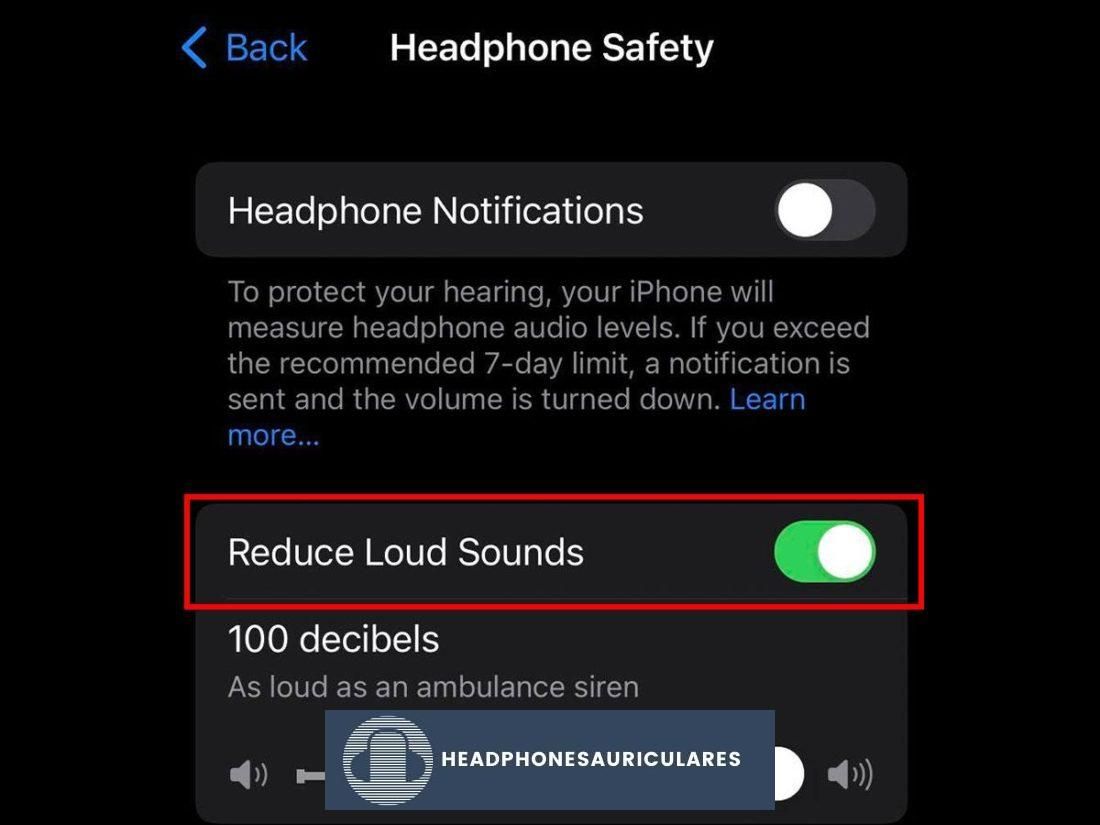 Ajustar límite de volumen en iPhone