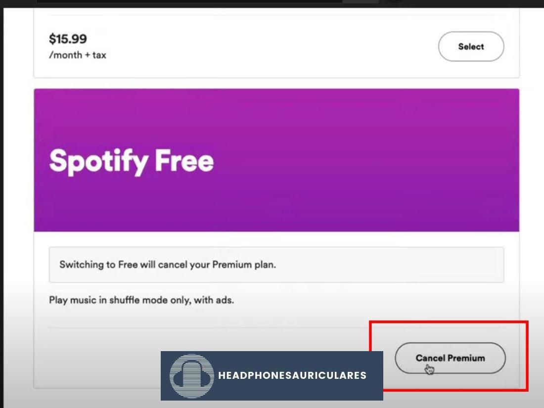 Cancelación de Spotify Premium (De: Youtube/Dusty Porter)
