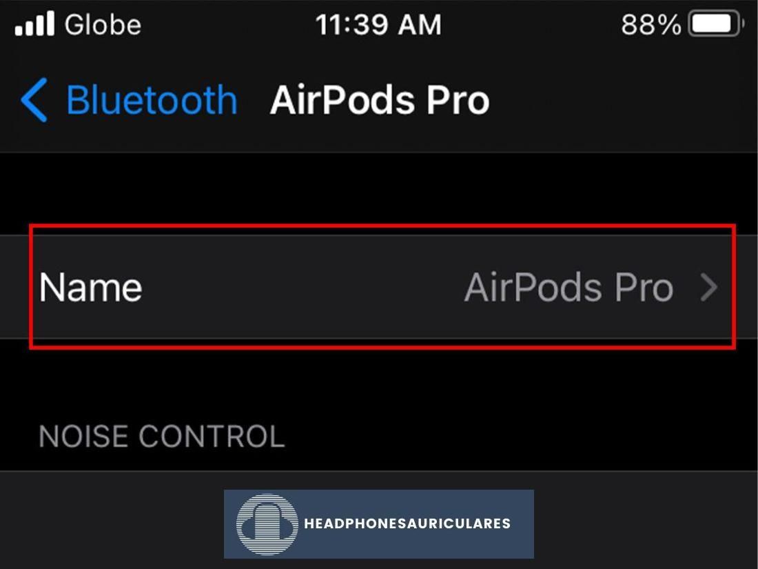 Cambiar el nombre de sus AirPods en iPhone