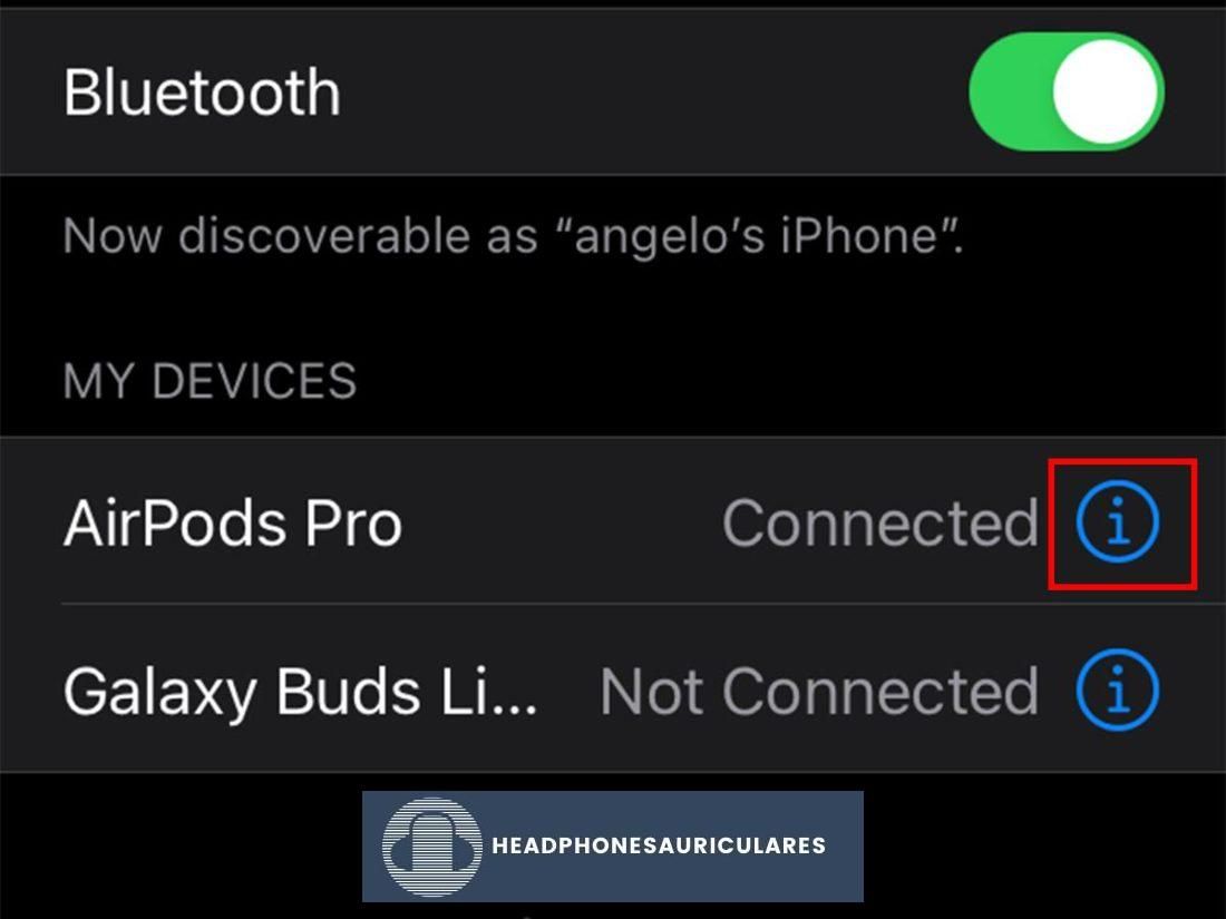 Más configuraciones de AirPods en iOS