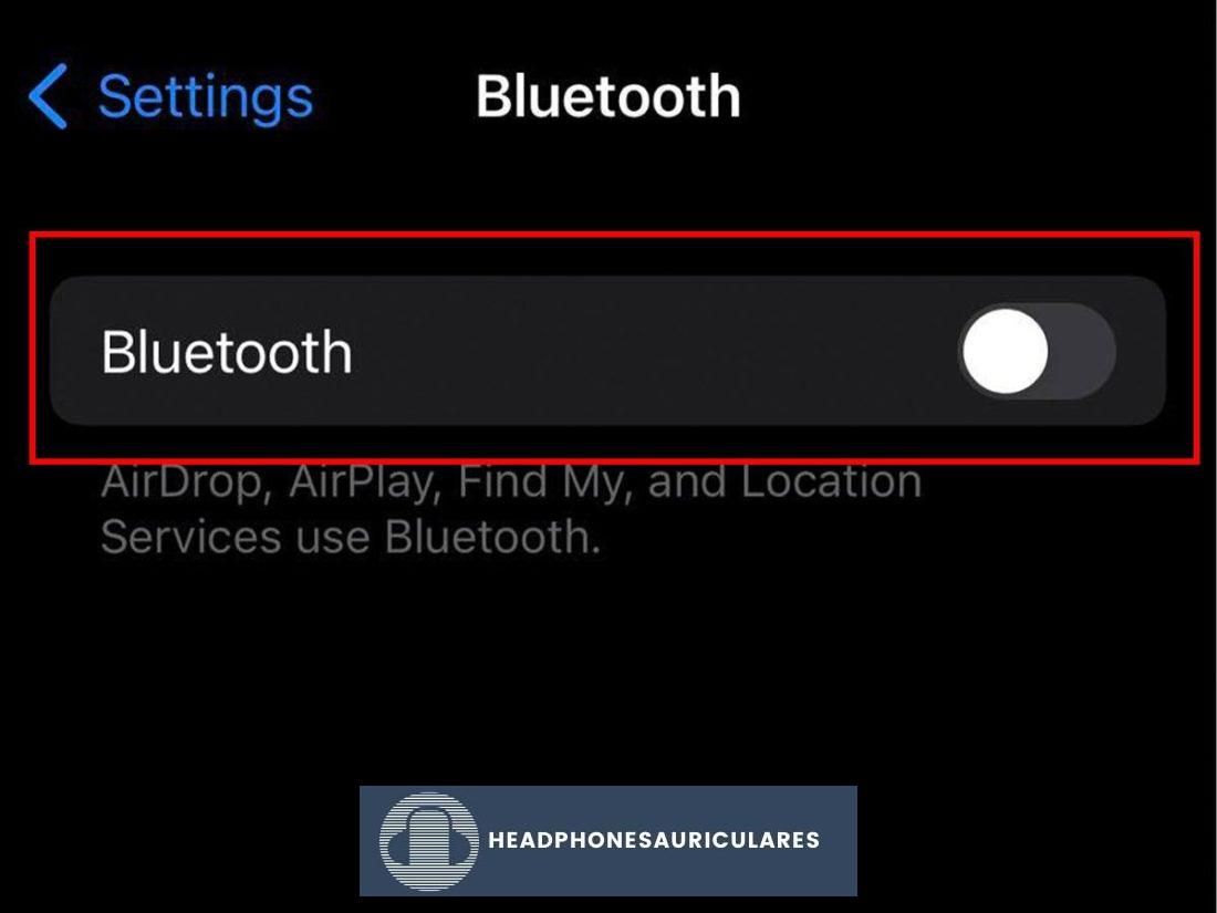 Bluetooth está desactivado