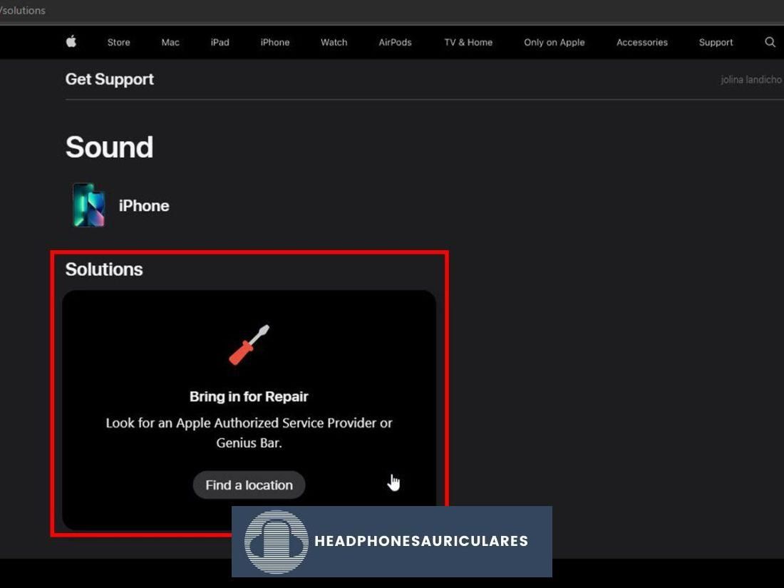 Encontrar soluciones para el problema de sonido del iPhone