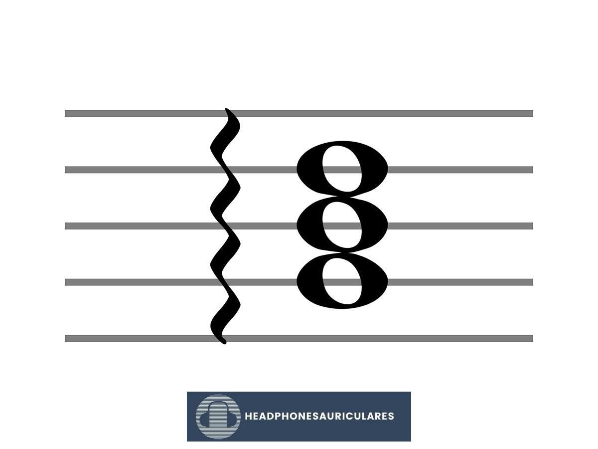 Mirada de cerca al símbolo de la música de acordes arpegiados
