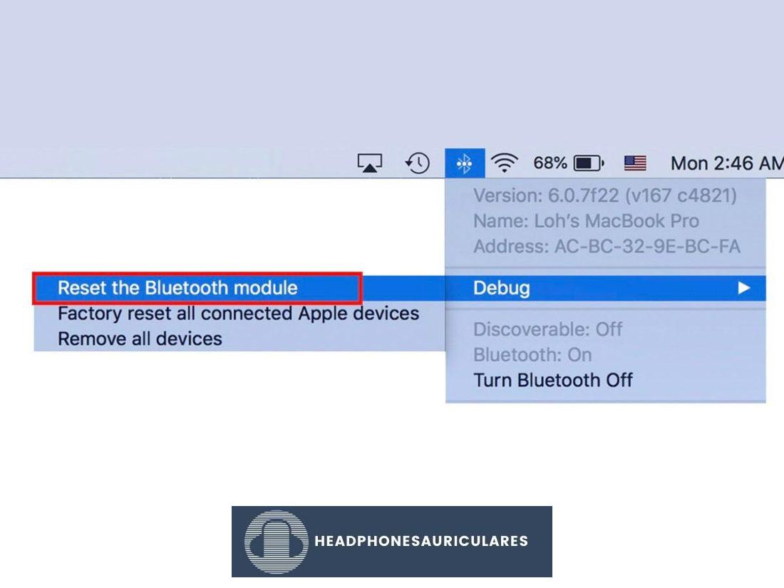 Reinicie el módulo Bluetooth.