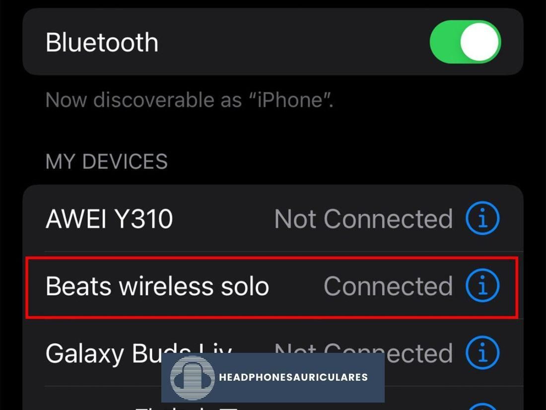 Auriculares Beats conectados con éxito al iPhone