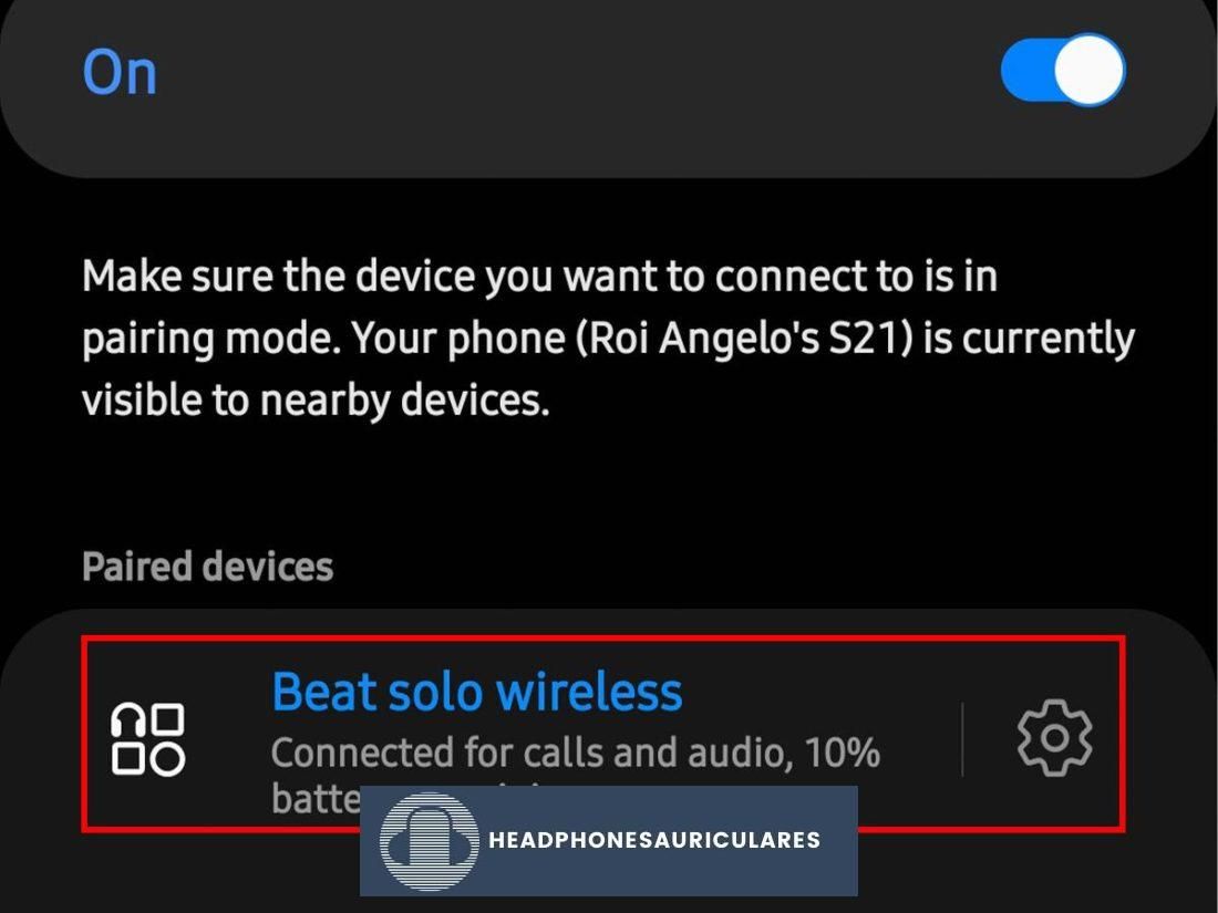 Auriculares Beats conectados con éxito en Android