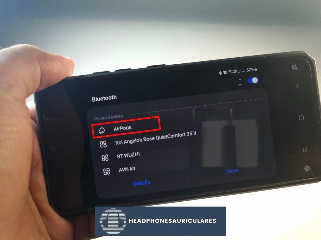 Emparejamiento de AirPods con un teléfono inteligente