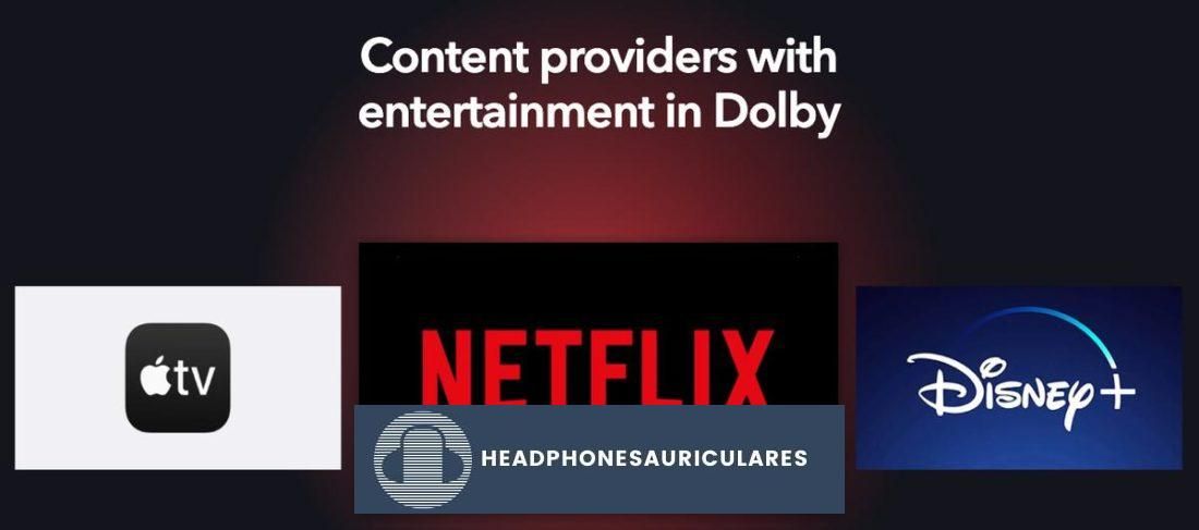 Plataformas de transmisión de películas con Dolby Atmos (De:Dolby).
