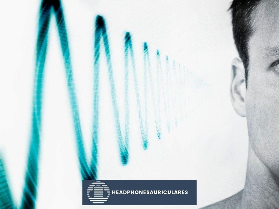 Ondas sonoras que viajan al oído humano