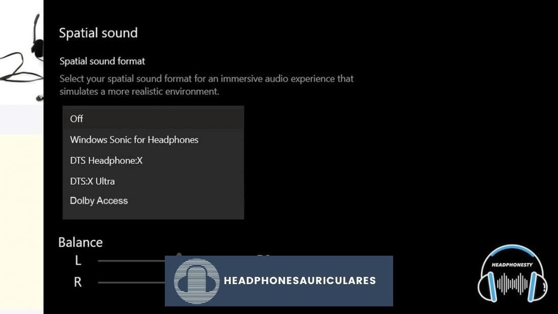 Opciones de sonido espacial en Windows 10