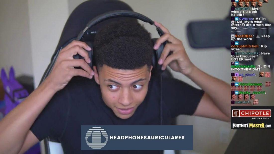 Jugador de Fortnite: cabello con auriculares de Myth (De: Twitch/Myth)