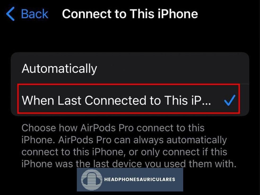 Seleccione 'La última vez que se conectó a este iPhone'.