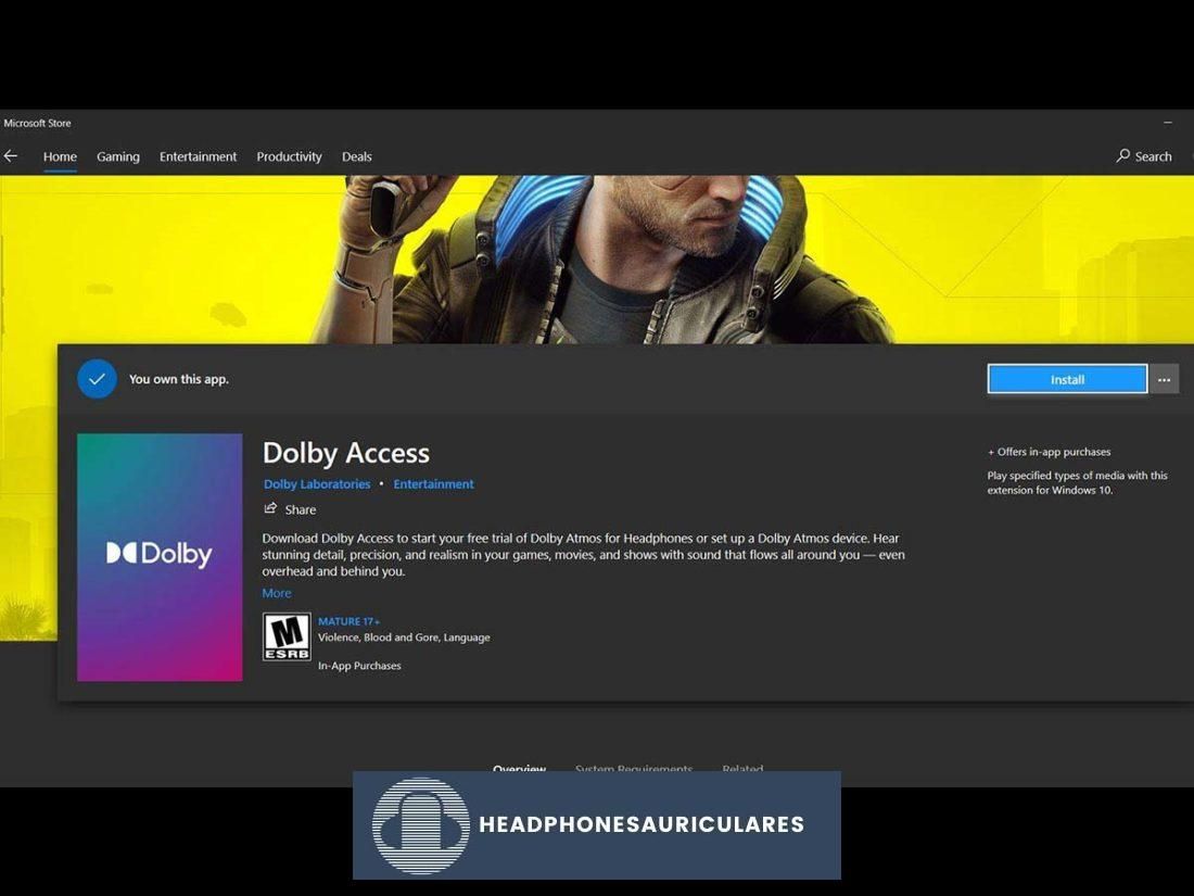 Dolby Atmos en la tienda de Microsoft