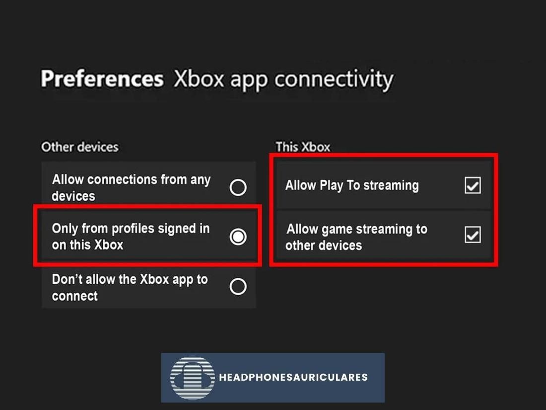 Configuración de conectividad de Xbox