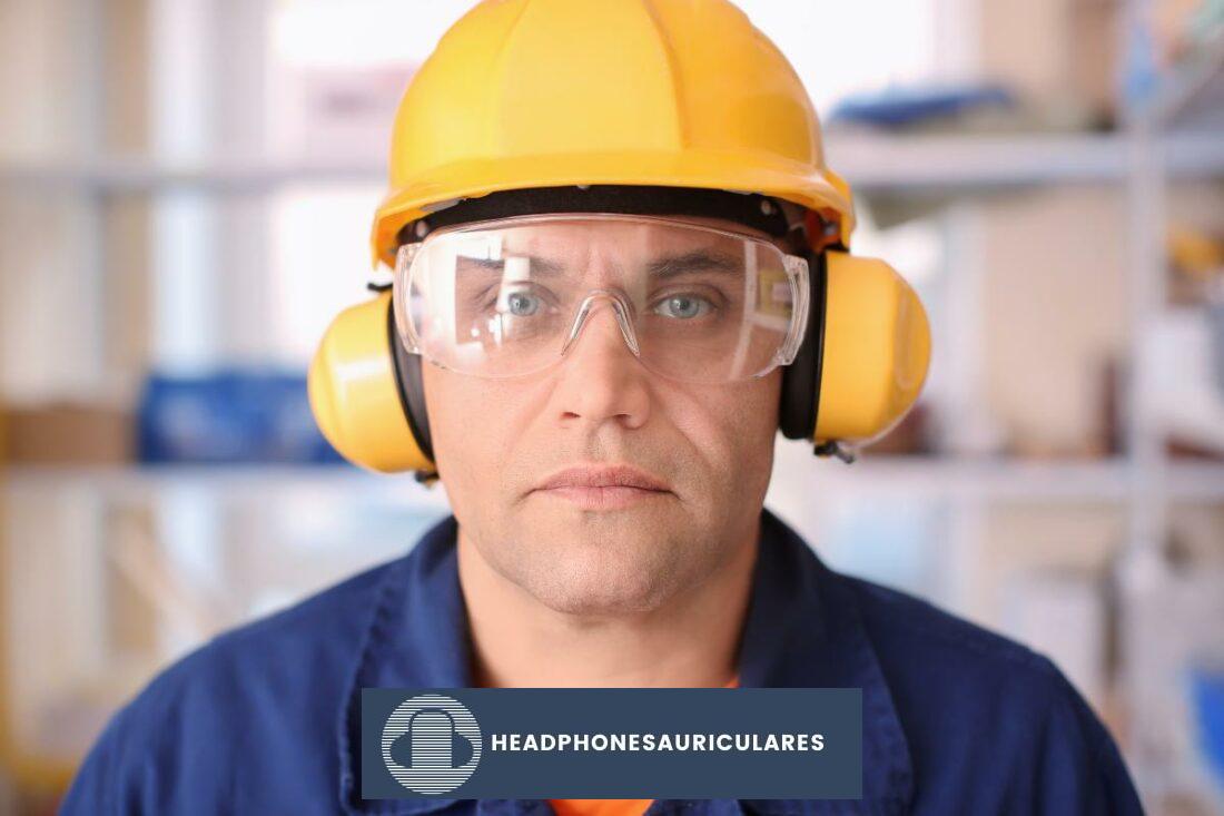 Uso de dispositivos de protección auditiva para atenuar el ruido en el lugar de trabajo