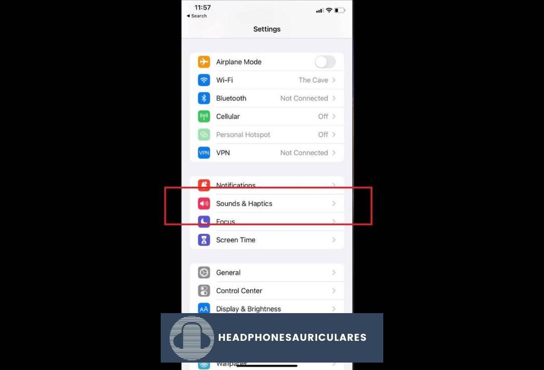 Configuración de sonidos y hápticos en iOS