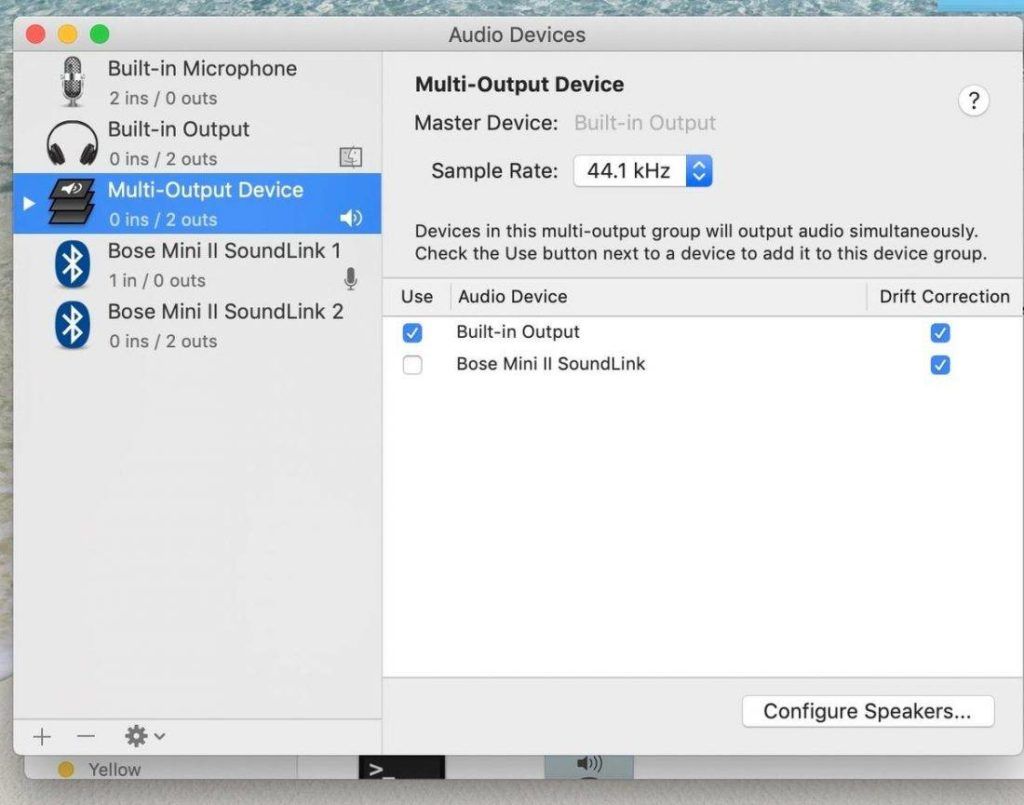 salida incorporada audio mac